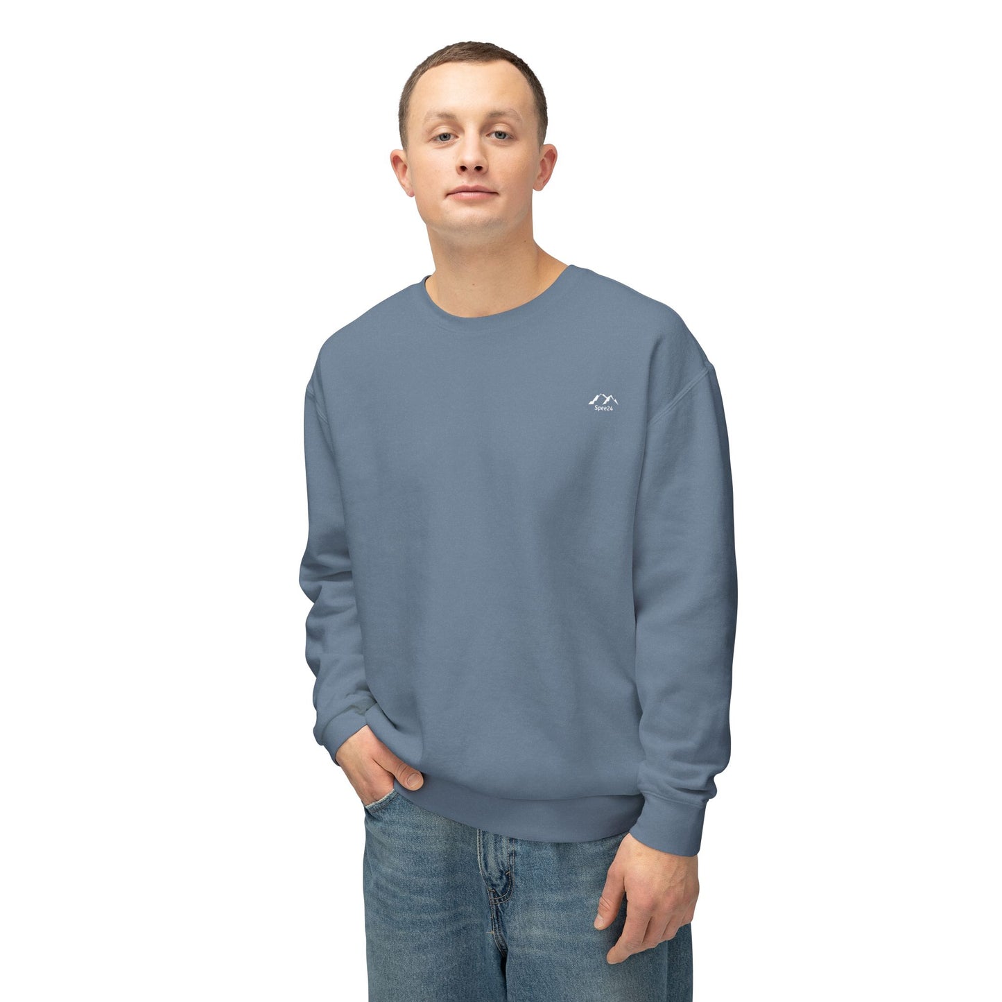 SW-111NVY-24 Unisex Lightweight Blue Jean Color Sweatshirt
