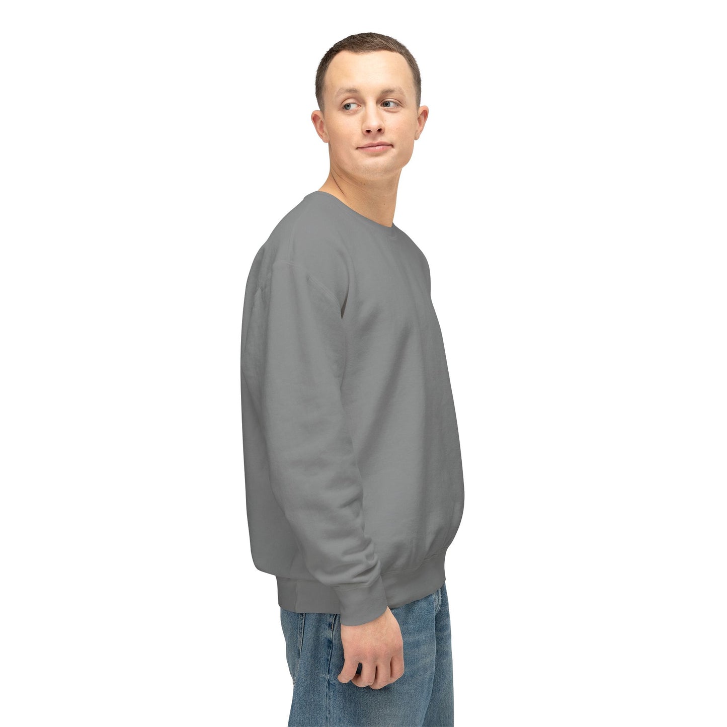 SW-113GRY-24 Unisex Lightweight Crewneck Grey Color Sweatshirt