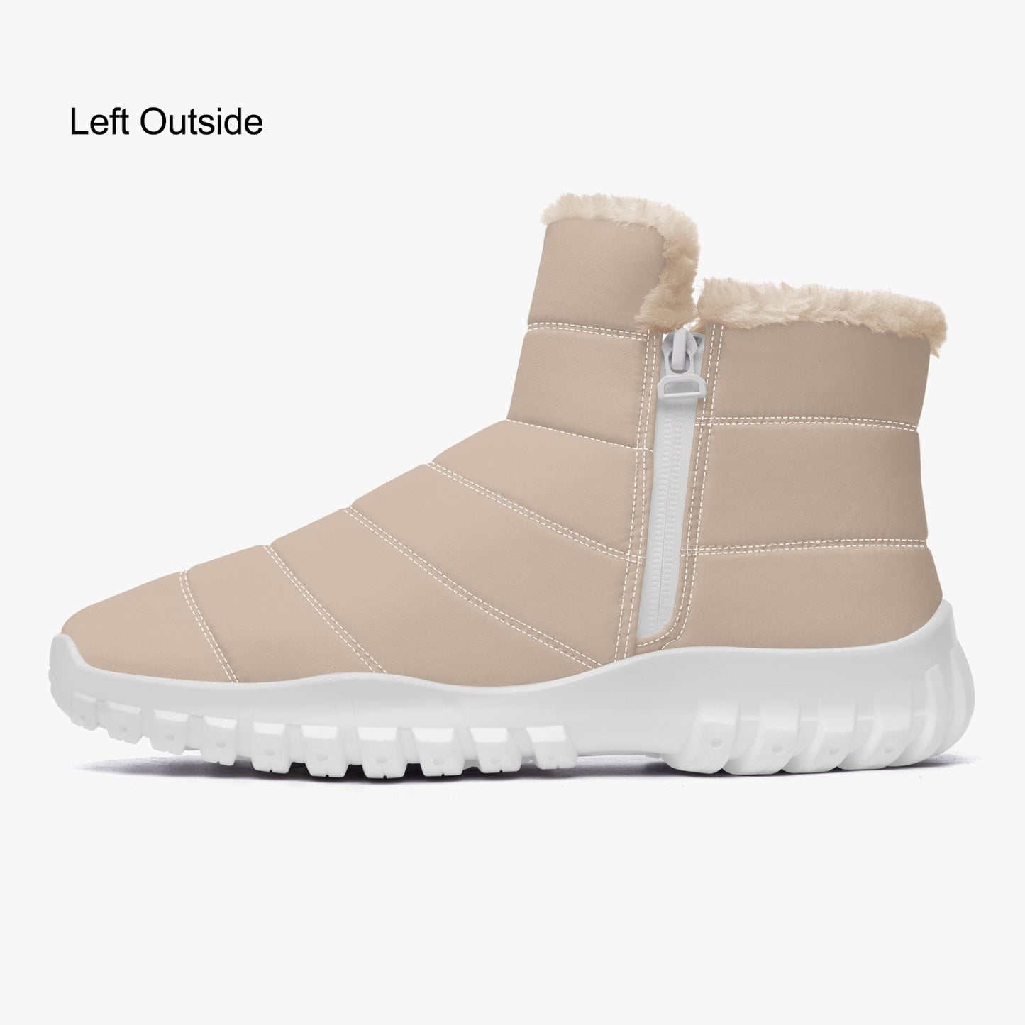 SHO-023CRM-24 Fur Cotton pad Zip Boots