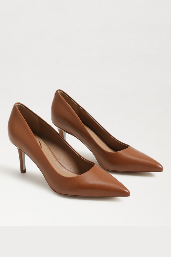 Vienna Pointed Toe Heel - Saddle Leather