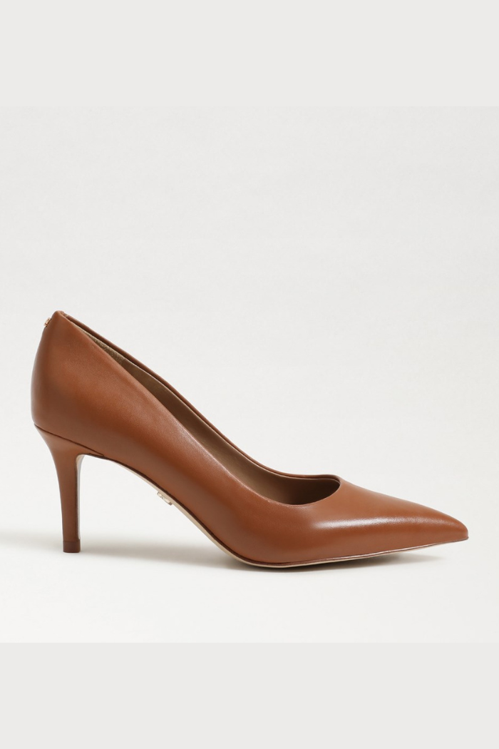Vienna Pointed Toe Heel - Saddle Leather