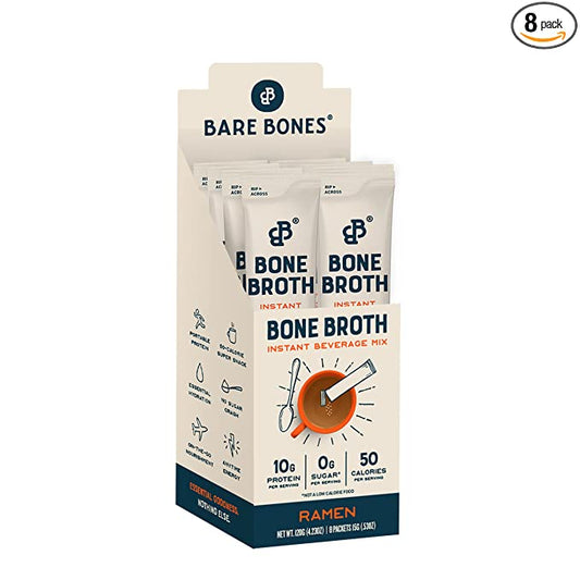 Bare Bones Bone Broth - Instant Ramen Broth - Pack of 8 - 2.21 Oz