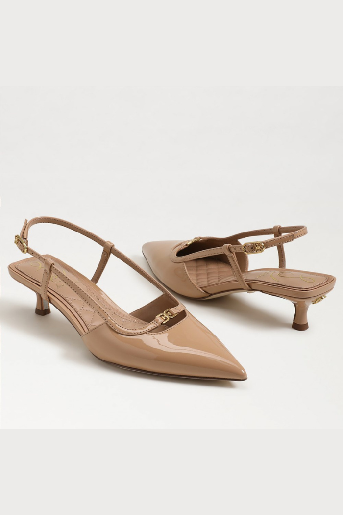 Toni Slingback Kitten Heel - Golden Sand Patent