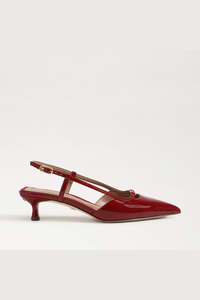 Toni Slingback Kitten Heel - Deep Scarlet Red Patent