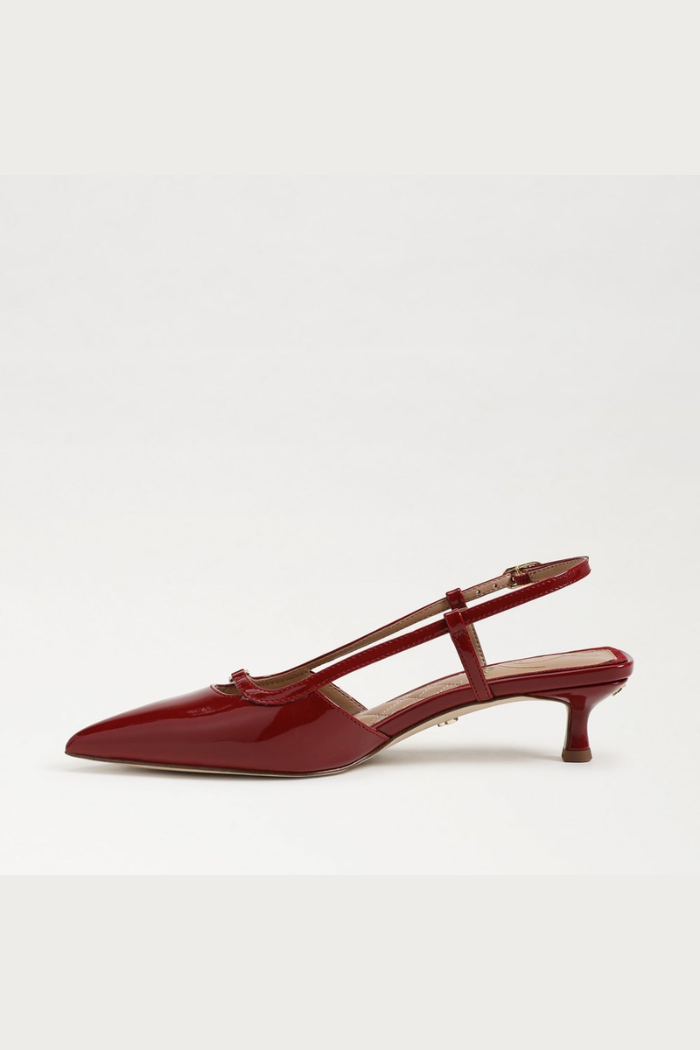 Toni Slingback Kitten Heel - Deep Scarlet Red Patent