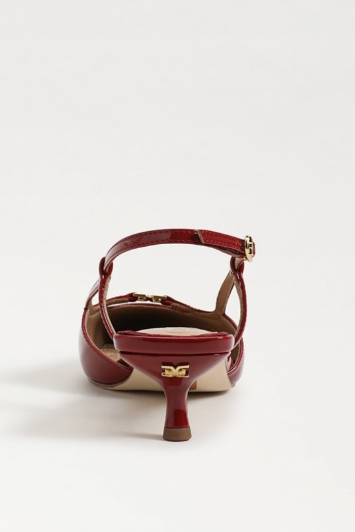 Toni Slingback Kitten Heel - Deep Scarlet Red Patent
