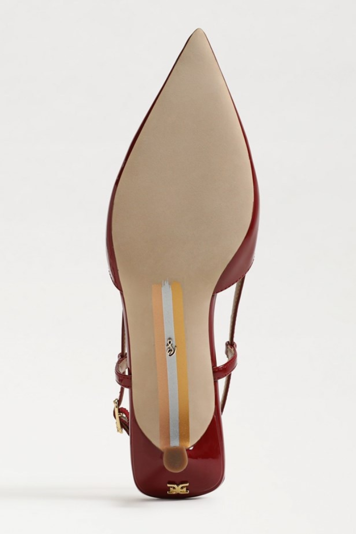 Toni Slingback Kitten Heel - Deep Scarlet Red Patent