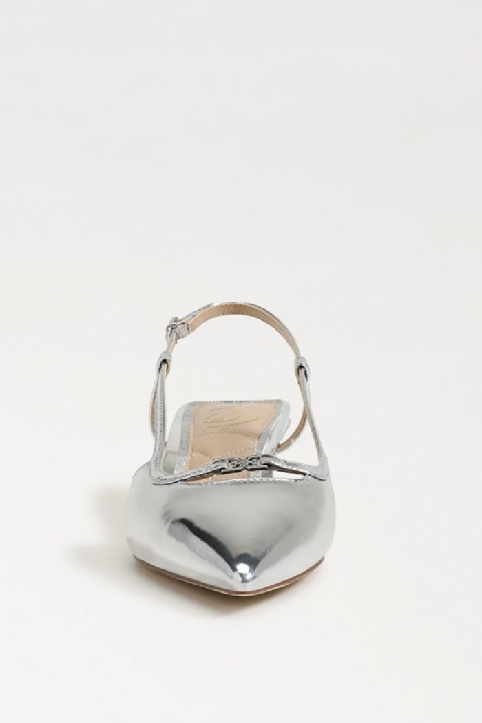 Toni Slingback Kitten Heel - Soft Silver Metallic