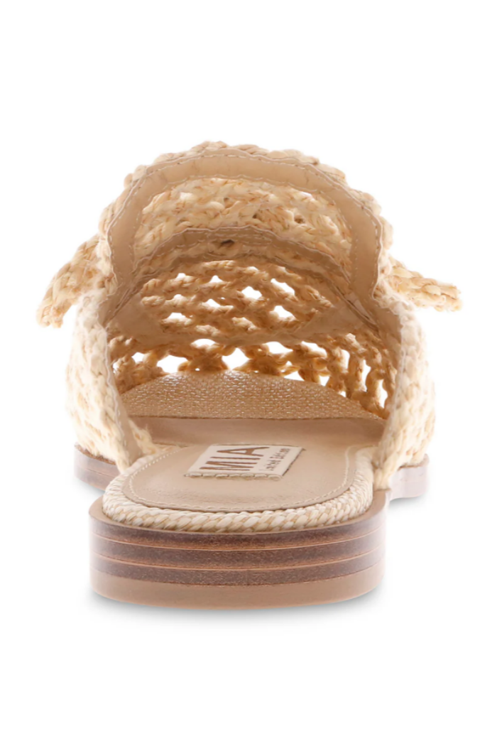 Layce Raffia Woven Bow Mule