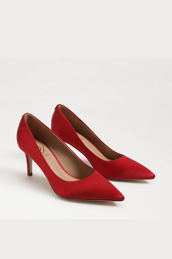 Vienna Pointed Toe Heel - Scarlet Satin