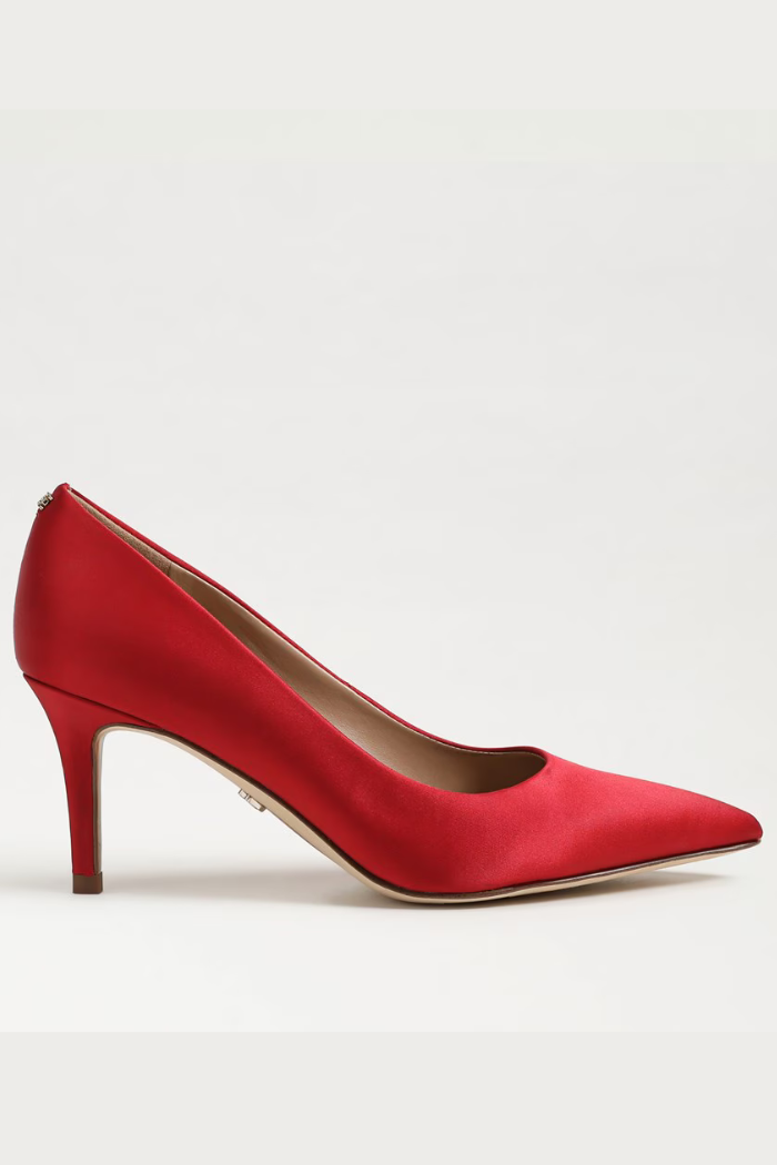 Vienna Pointed Toe Heel - Scarlet Satin