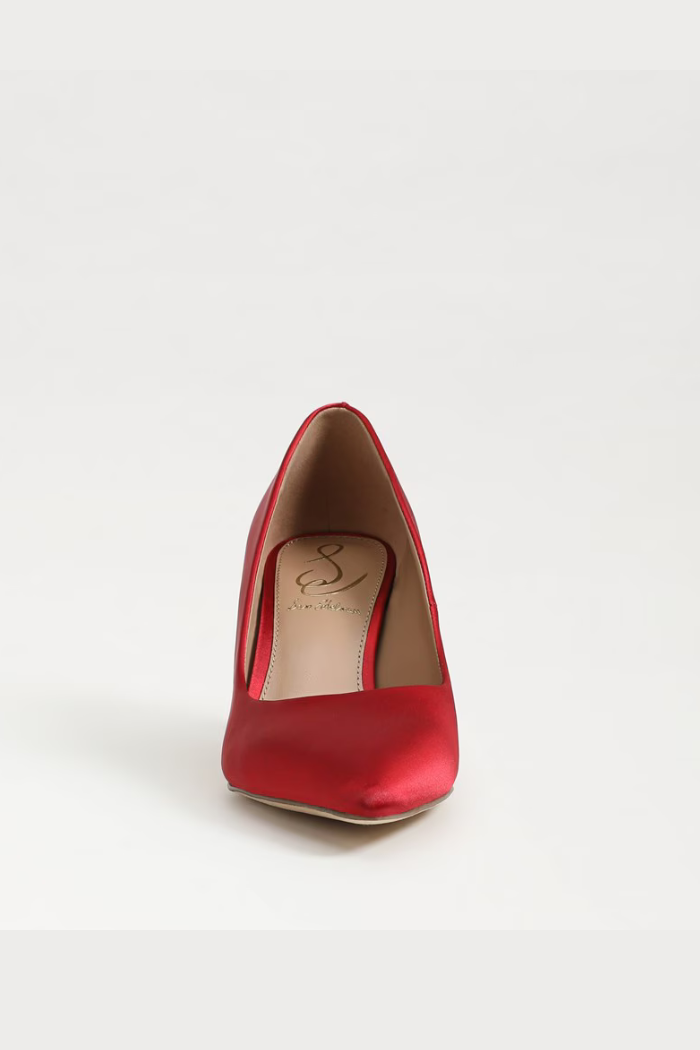 Vienna Pointed Toe Heel - Scarlet Satin