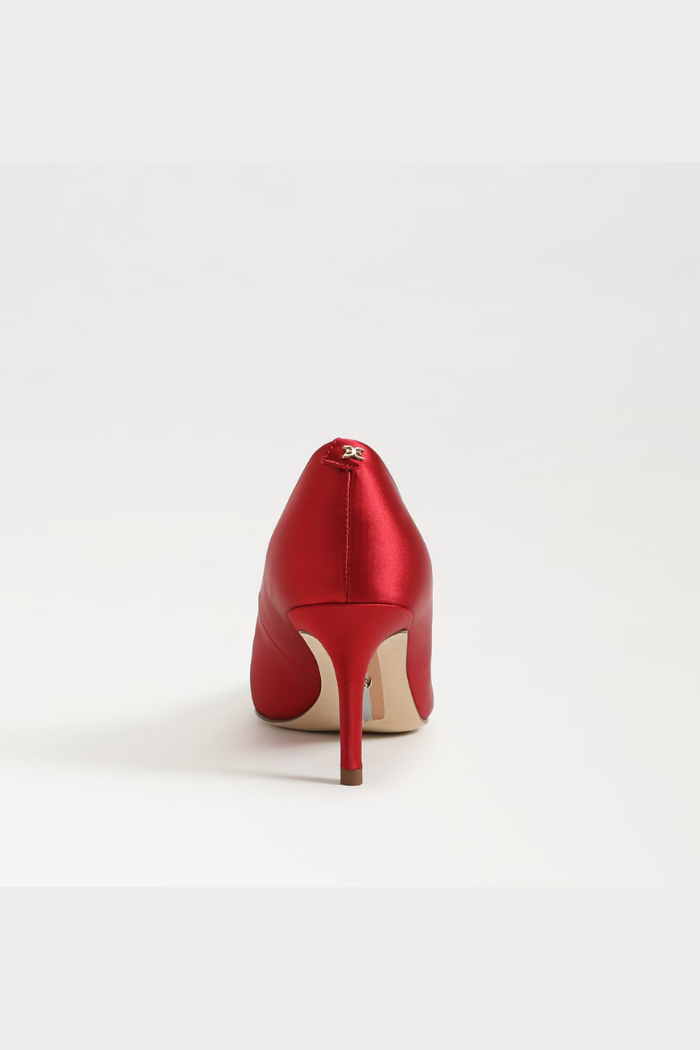 Vienna Pointed Toe Heel - Scarlet Satin