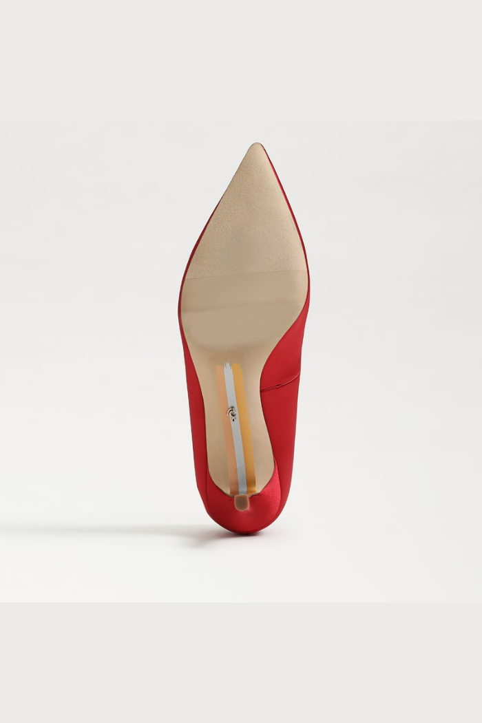 Vienna Pointed Toe Heel - Scarlet Satin