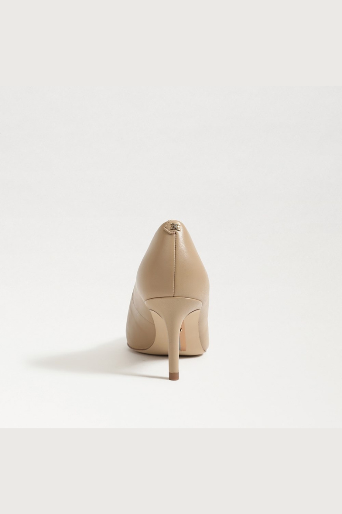 Vienna Pointed Toe Heel - Beige Leather
