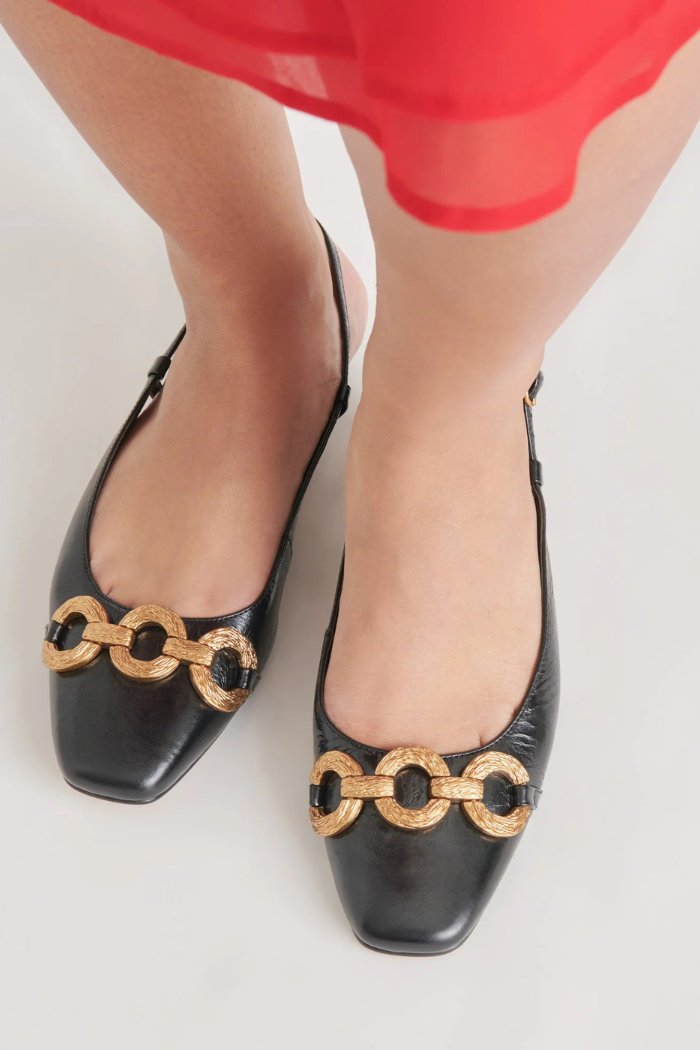 Romano Flats - Midnight Crinkle Patent