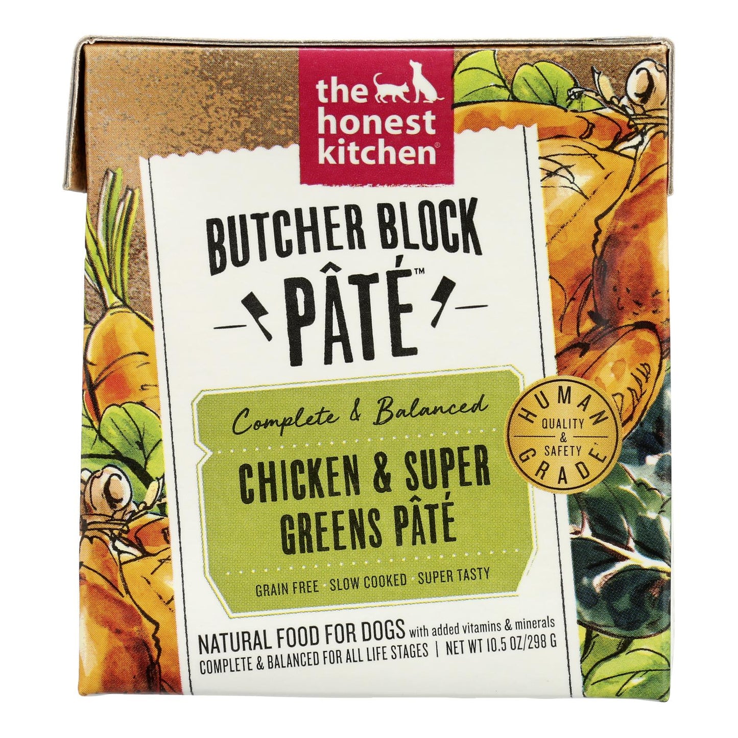 The Honest Kitchen Dog Food Pate, Chicken & Greens, 10.5 oz, Case of 6