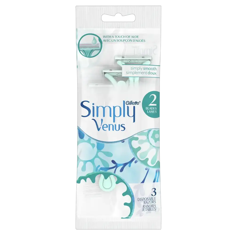 Gillete Simply Venus 2 Blades Disposable Razors 3 ct