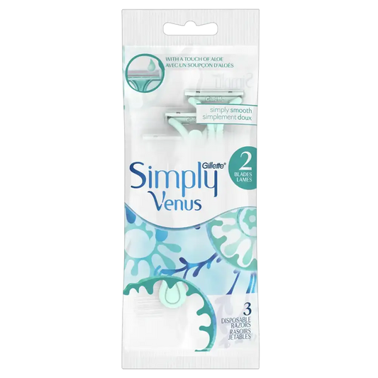 Gillete Simply Venus 2 Blades Disposable Razors 3 ct