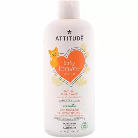 Attitude Baby Bubble Wash Pear, 16 Oz