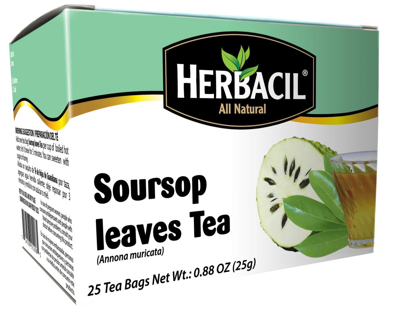 Herbacil Soursop Leaves & Mango Tea / Guanabana & Mango 25 ct
