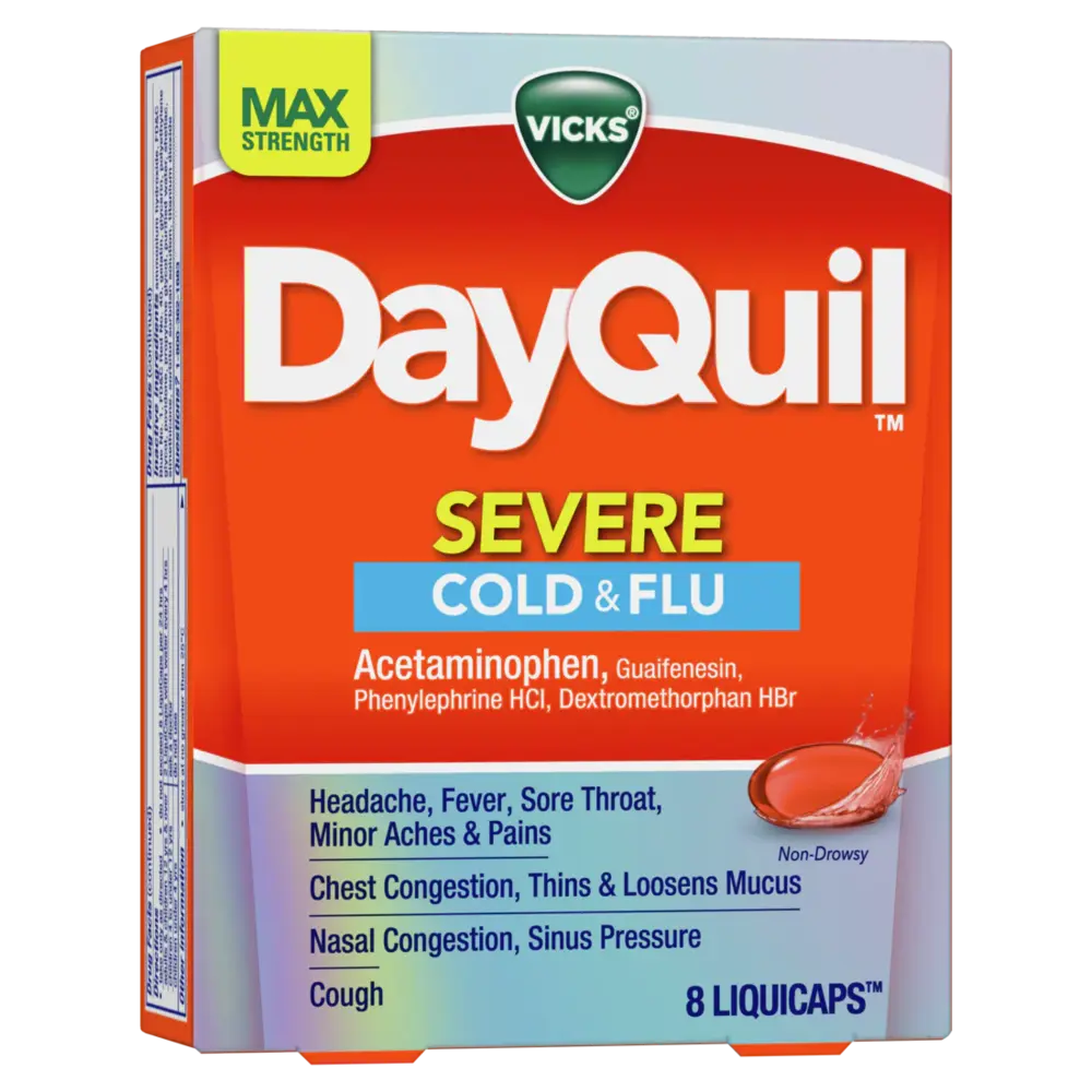Vicks DQ severe Cold & Flu Max Strenght liquid caps 8 ct
