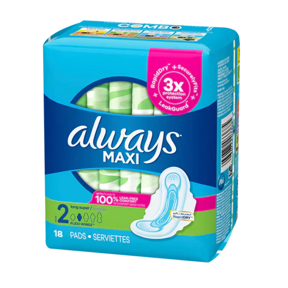 Always Super Long W/Wings 18 ct