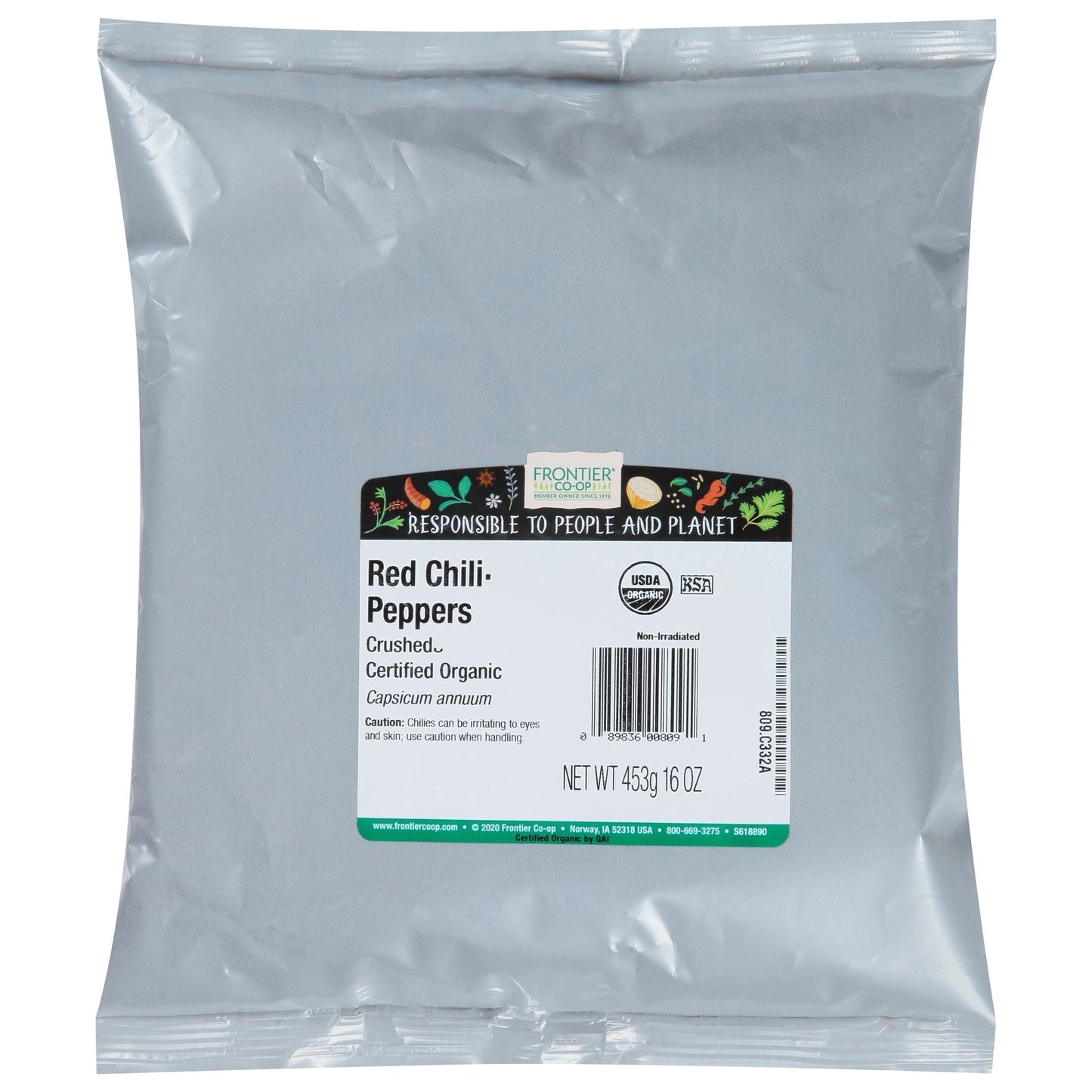 Frontier Herb Organic Red Crushed Chili Pepper - 1 lb.