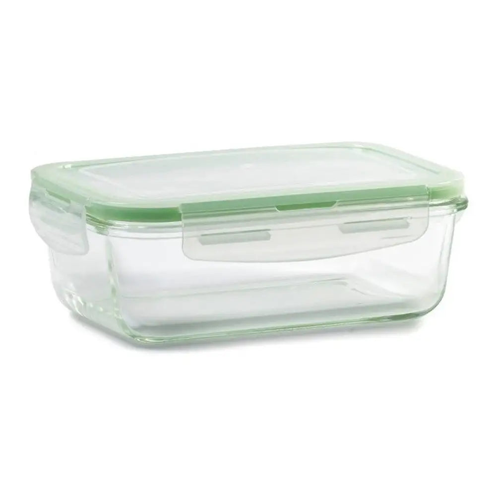Glass Container Rectangular Green 4.4 cup