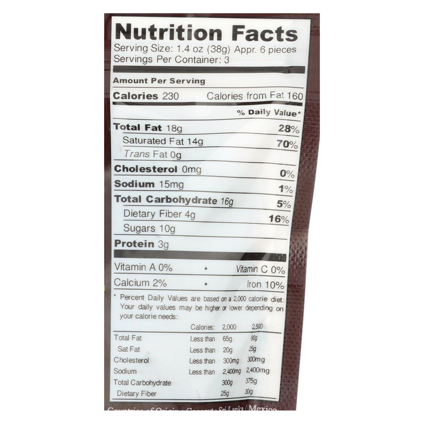 Next Organics Dark Chocolate Coconut 4 Oz. Case of 6