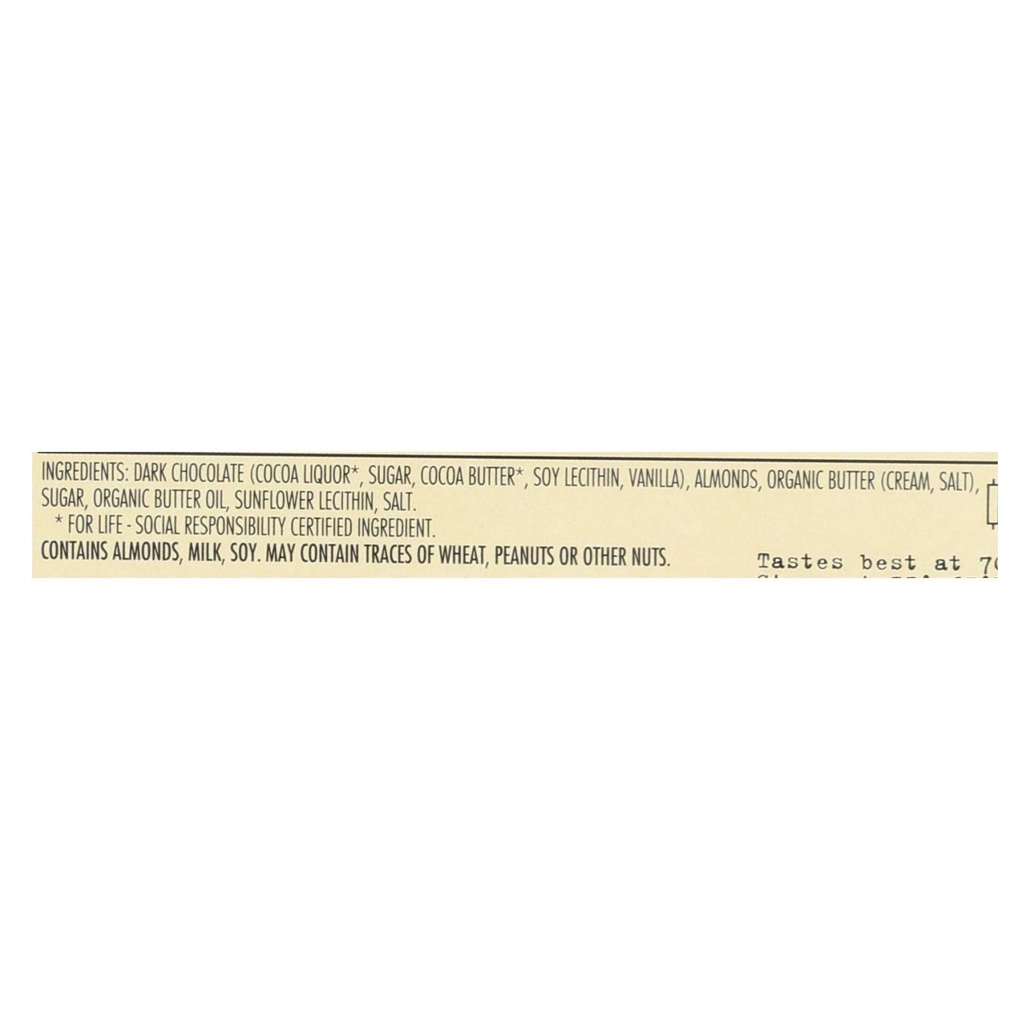 Chocolove XOXOX Almond Toffee Sea Salt Dark Chocolate, 3.2 Oz Bar - Case of 12