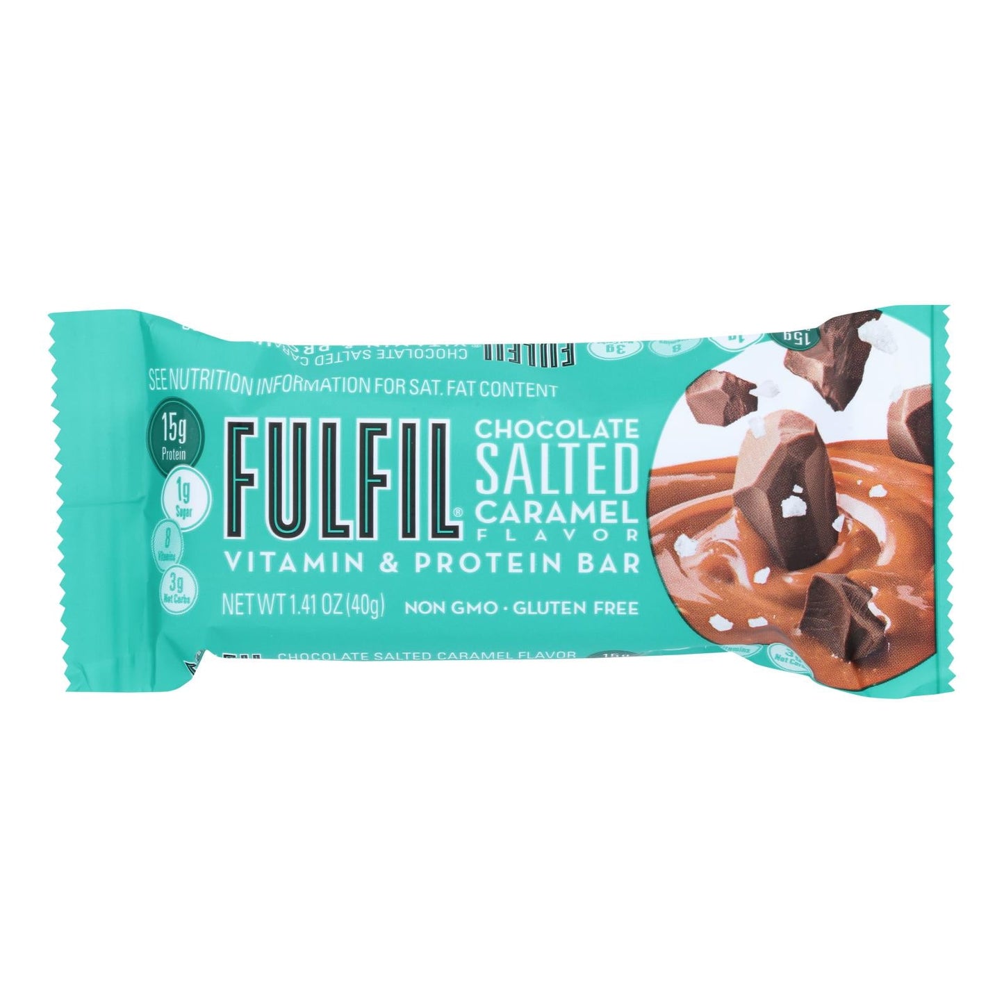 Fulfil Chocolate Salted Caramel Protein Bar, Pack of 12 (1.41 oz)