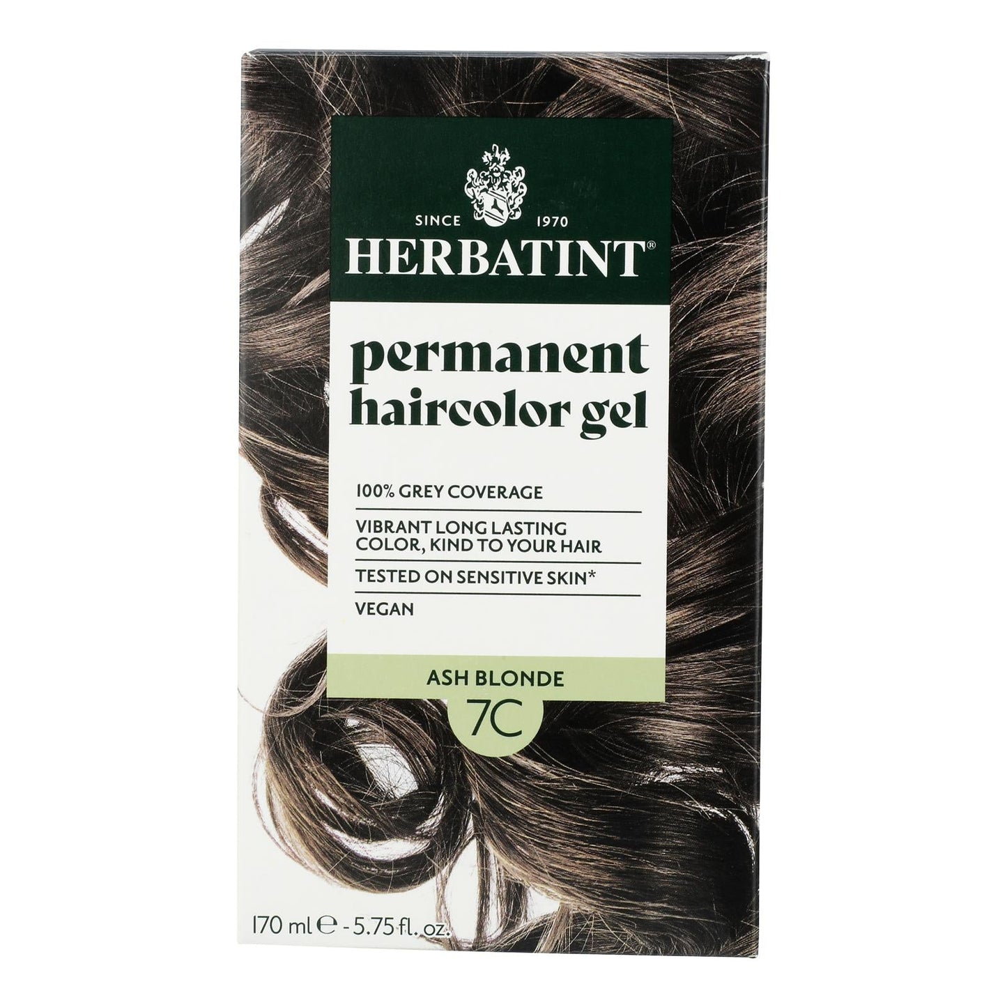 Herbatint 7C Ash Blonde Hair Color - Natural, Permanent, Ammonia-Free - 5.75 fl oz