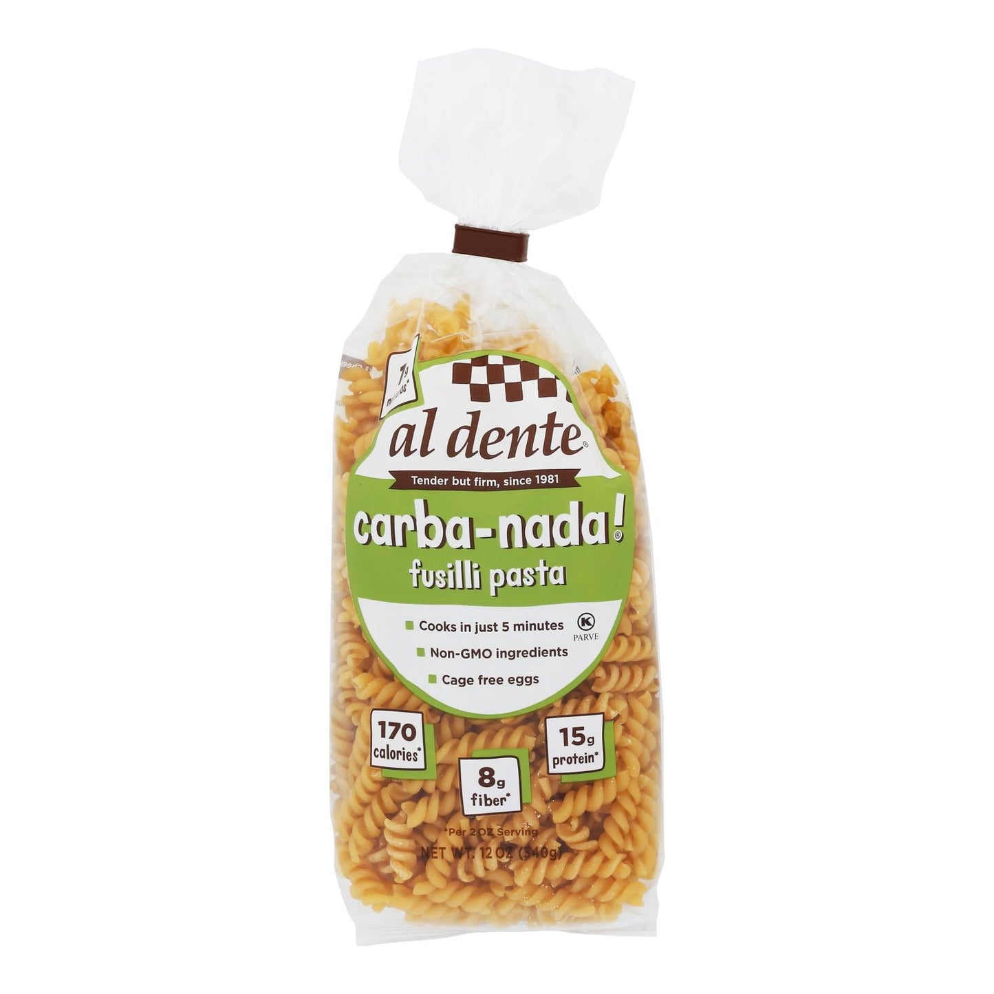 Al Dente Carba-Nada Fusilli Pasta (Pack of 6) - Low Carb, High Protein, 12 oz Each