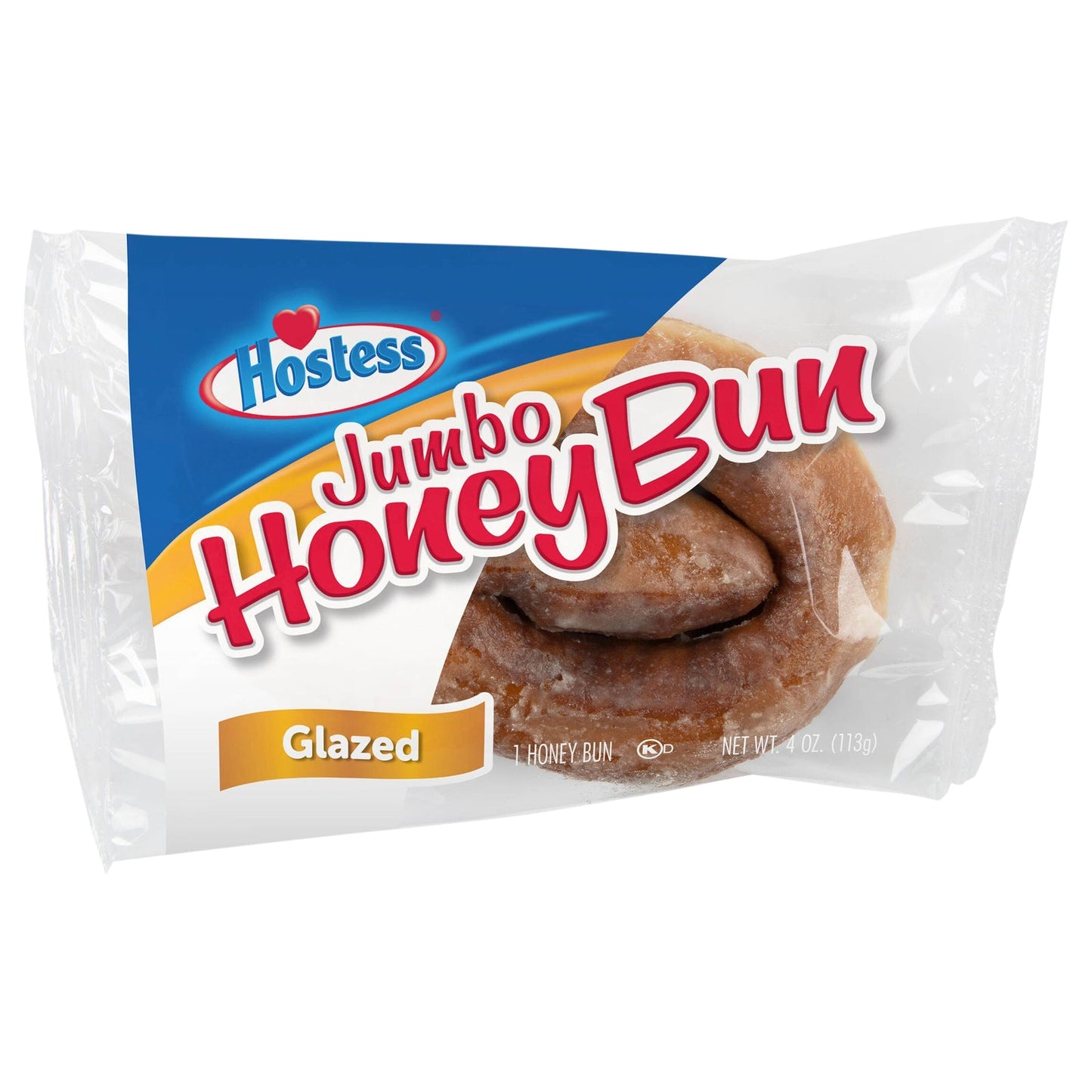 Hostess Honey Buns Glazed Jumbo, Pack of 3-4 oz - Fresh Baked Pastry Snack