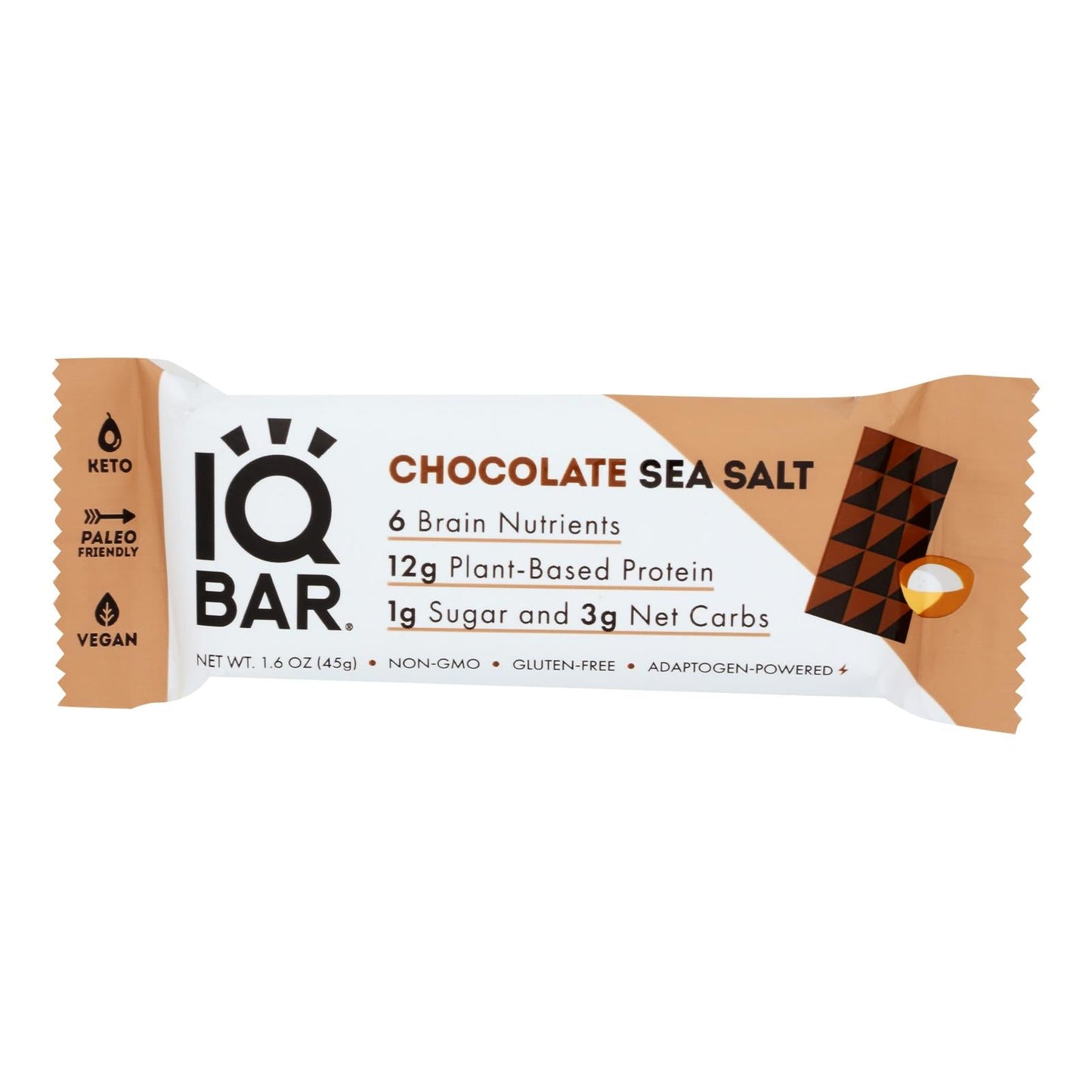 IQ Bar Chocolate Sea Salt - 12 Pack - 1.6 Oz - Keto Protein Bar