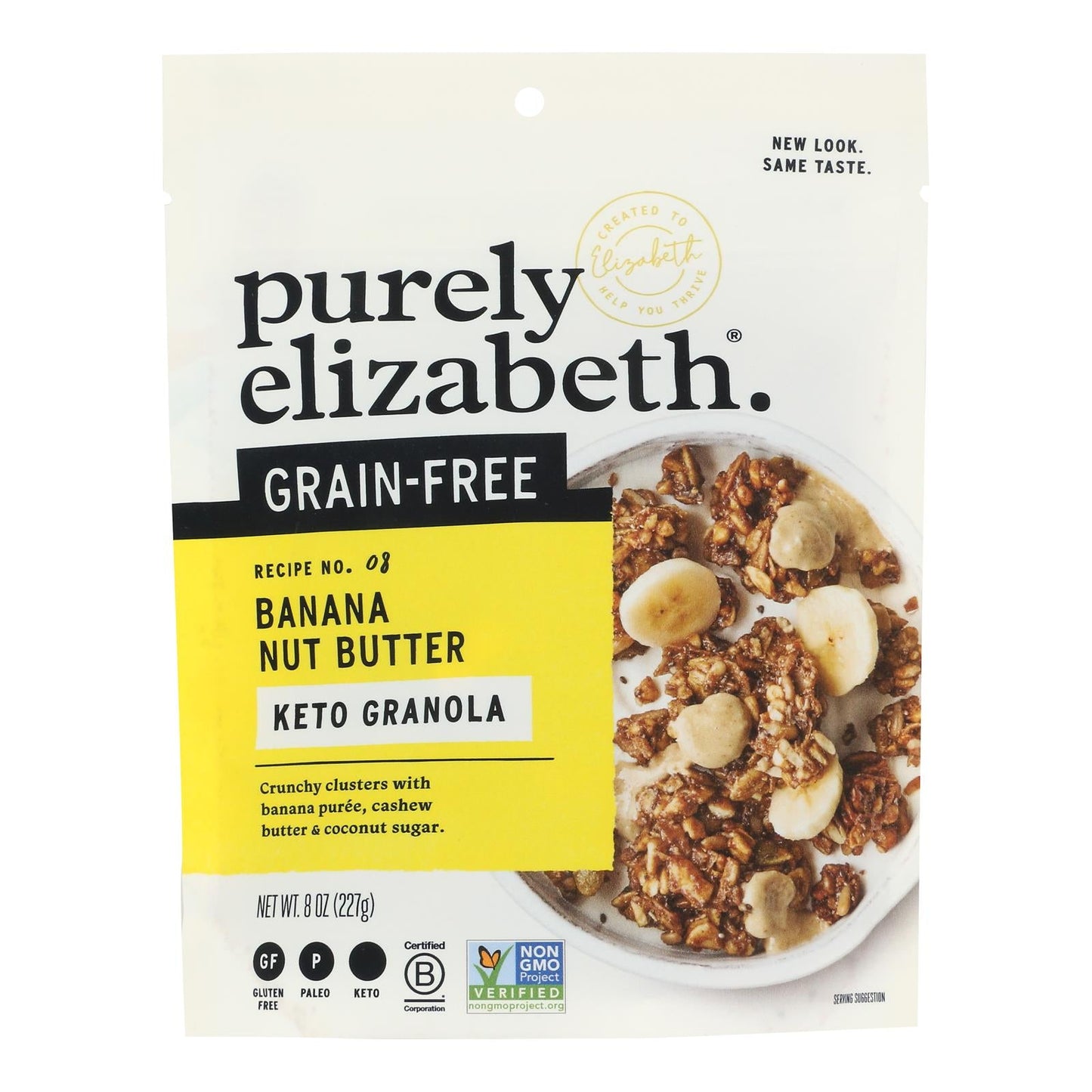 Purely Elizabeth Grain-Free Granola, Banana Nut Butter, Gluten-Free & Paleo, 6-Pack (8 oz)