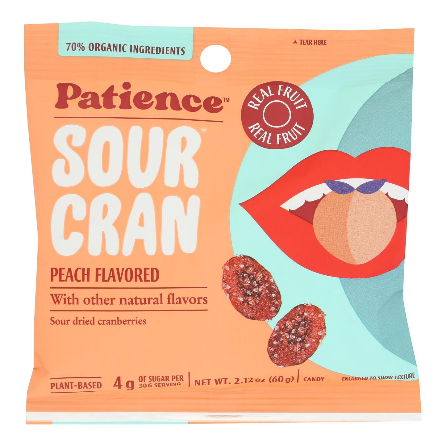 Patience Fruit & Co. Organic Sour Cranberry Peach Candy - 2.12 oz (Pack of 24)