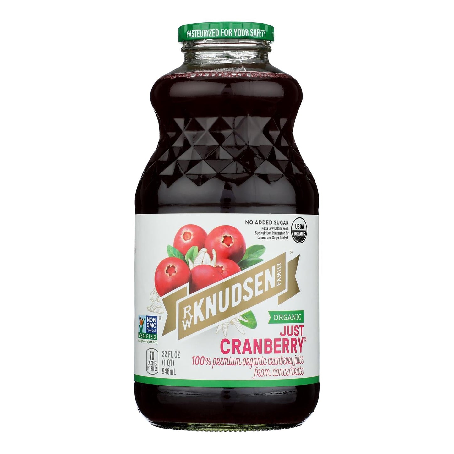 R.W. Knudsen Organic Cranberry Juice - 6 Count 32 oz - Unsweetened & Tart