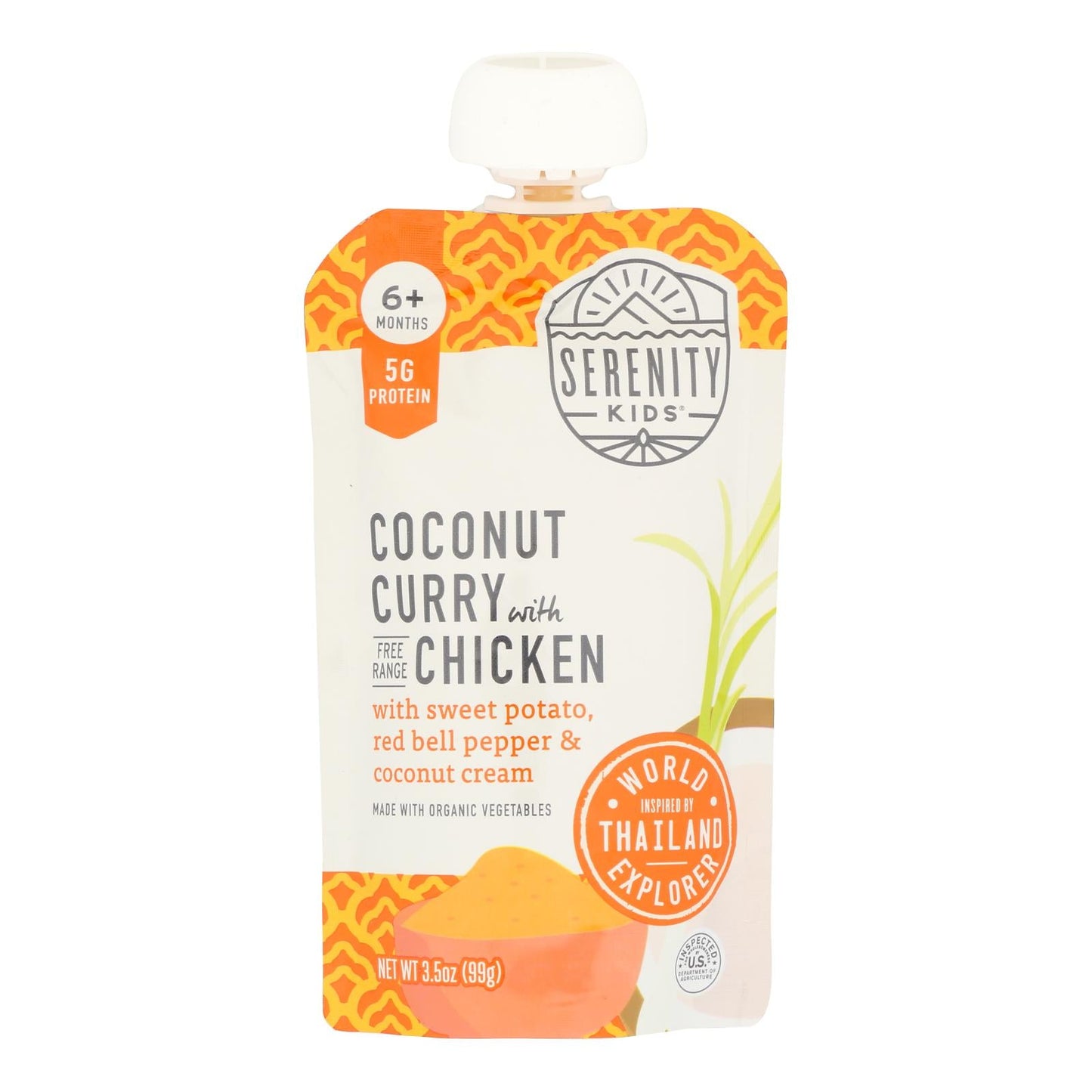 Serenity Kids Coconut Curry Baby Food Pouch - 6 Pack of 3.5 oz Pouches