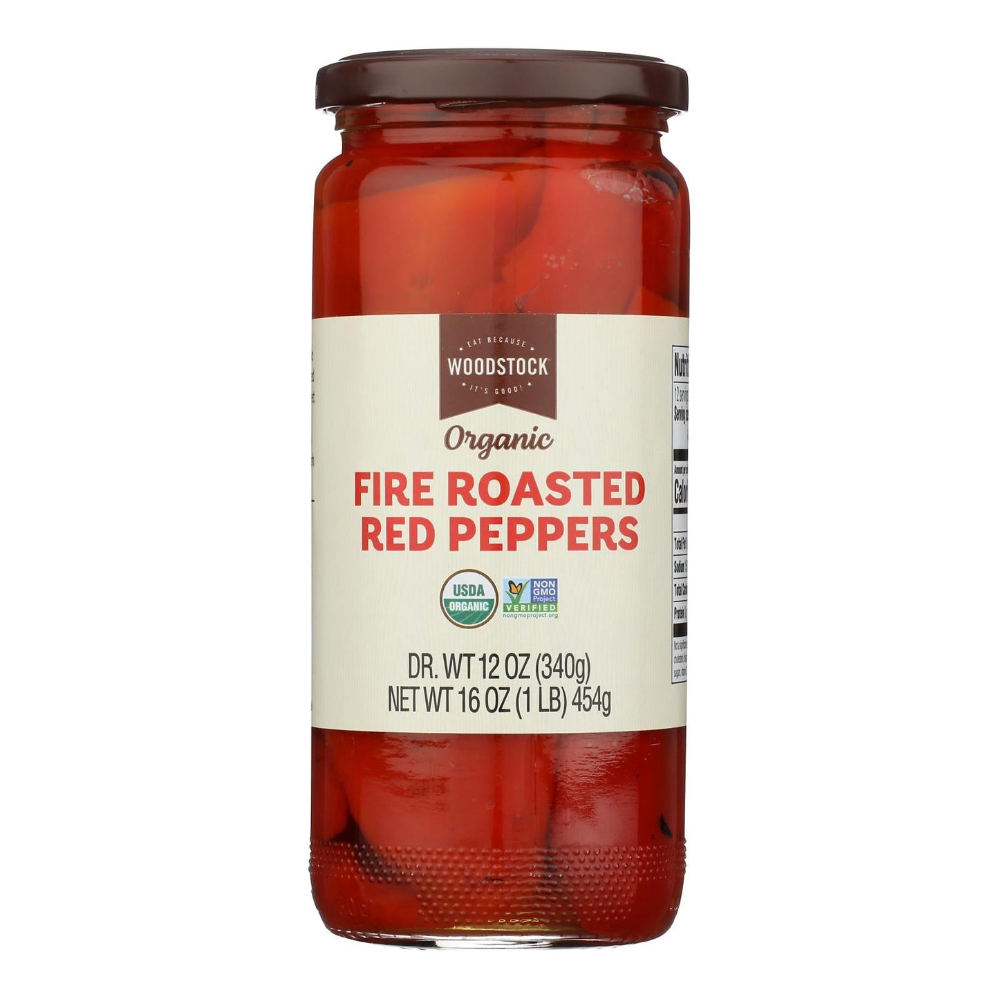 Woodstock Roasted Red Peppers, Organic, 12-16 oz (Pack of 12)