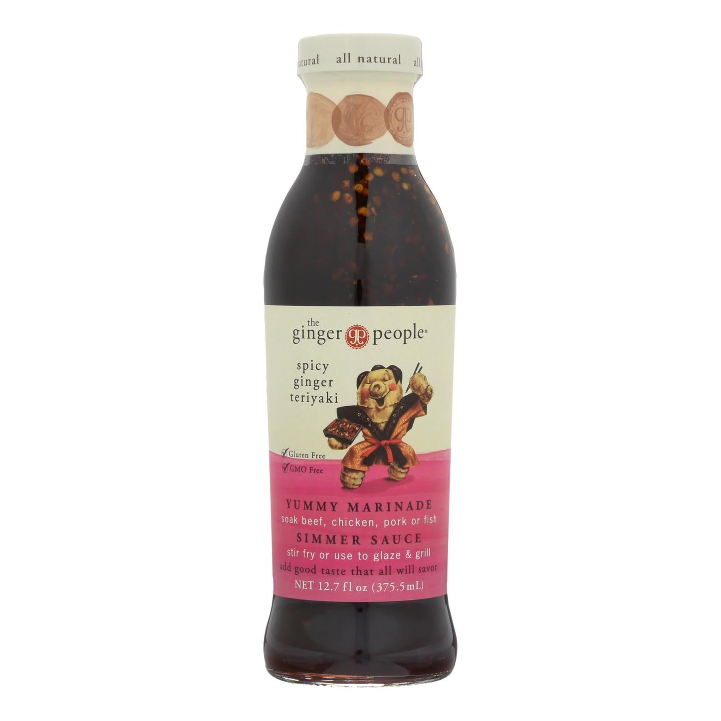 The Ginger People Teriyaki Spicy Sauce - 12 x 12.7 Fl Oz - Pack of 12 - Natural & Flavorful Marinade