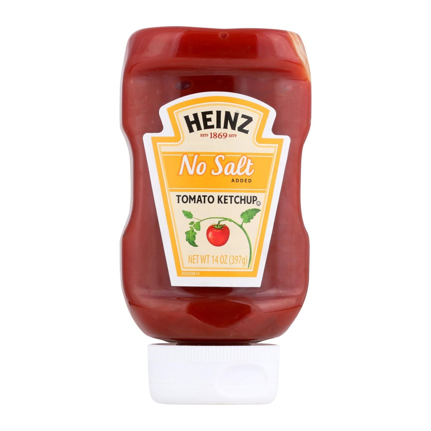 Heinz No Salt Added Ketchup - 6 x 14 oz - Unsalted Tomato Ketchup
