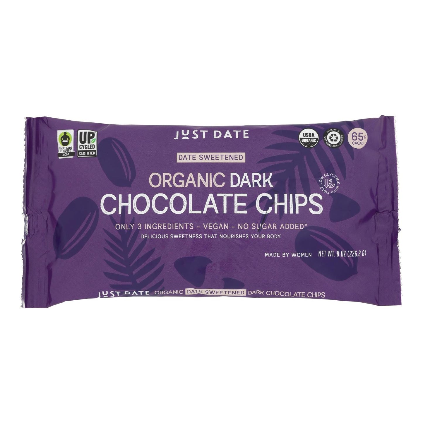 Just Date Syrup Dark Chocolate Chip - Date Sweetened - 6-7 oz (Pack of 6)