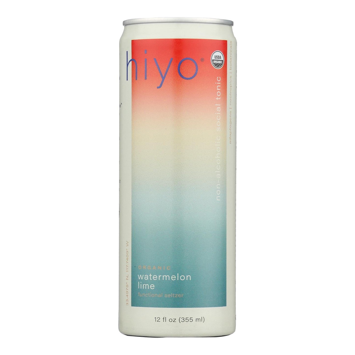 Hiyo Watermelon Lime Seltzer - 12 x 12 fl oz - Organic Sparkling Water