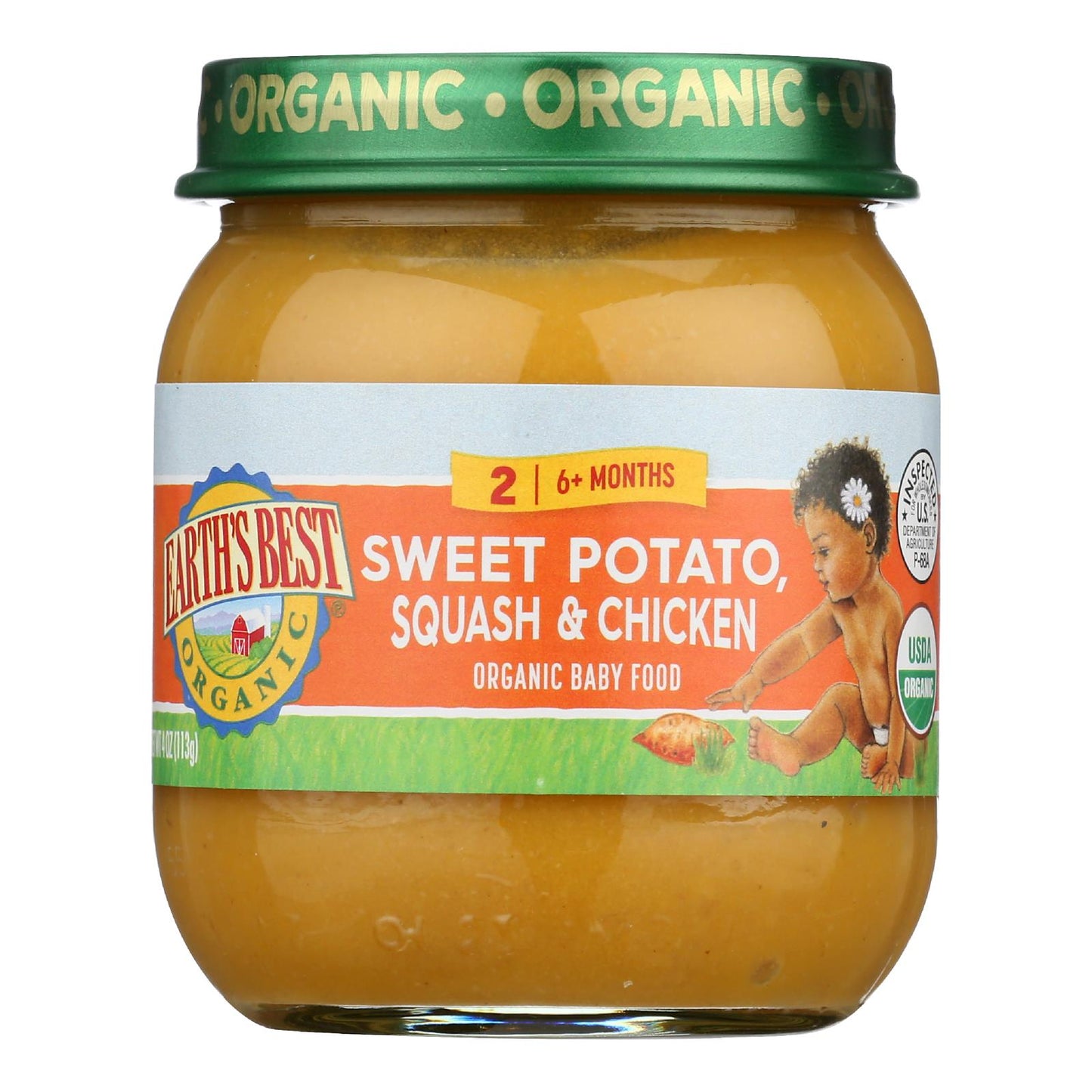 Earth's Best Organic Sweet Potato, Squash & Chicken Baby Food, 4 oz - 10 Pack