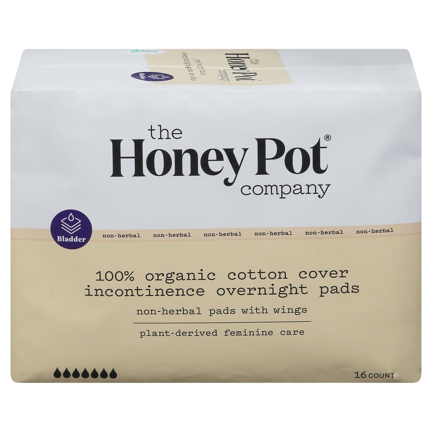 The Honey Pot Overnight Incontinence Pads Non Herbal - 16 Count