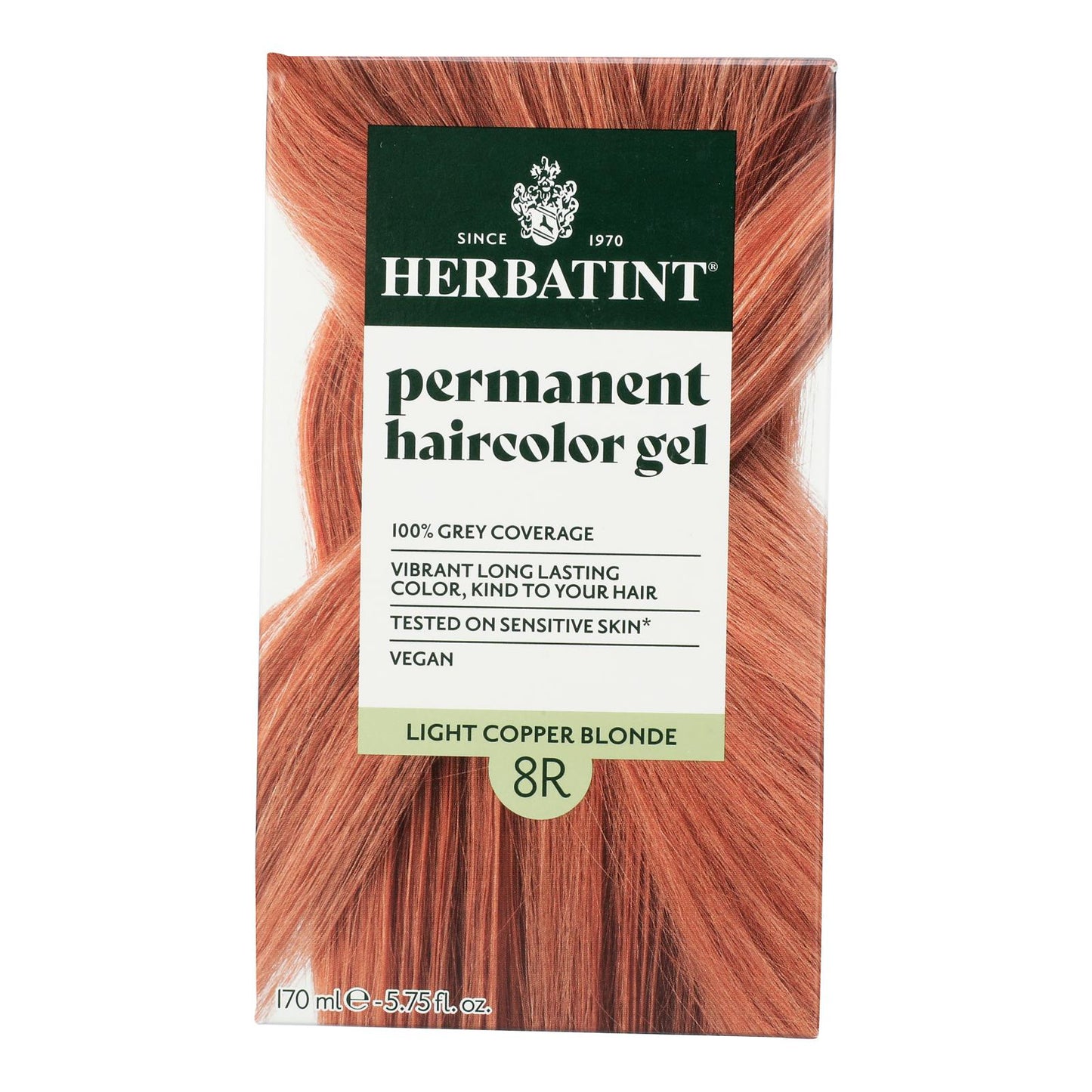 Herbatint 8R Light Copper Blonde Hair Color - Natural & Permanent - 5.75 fl oz