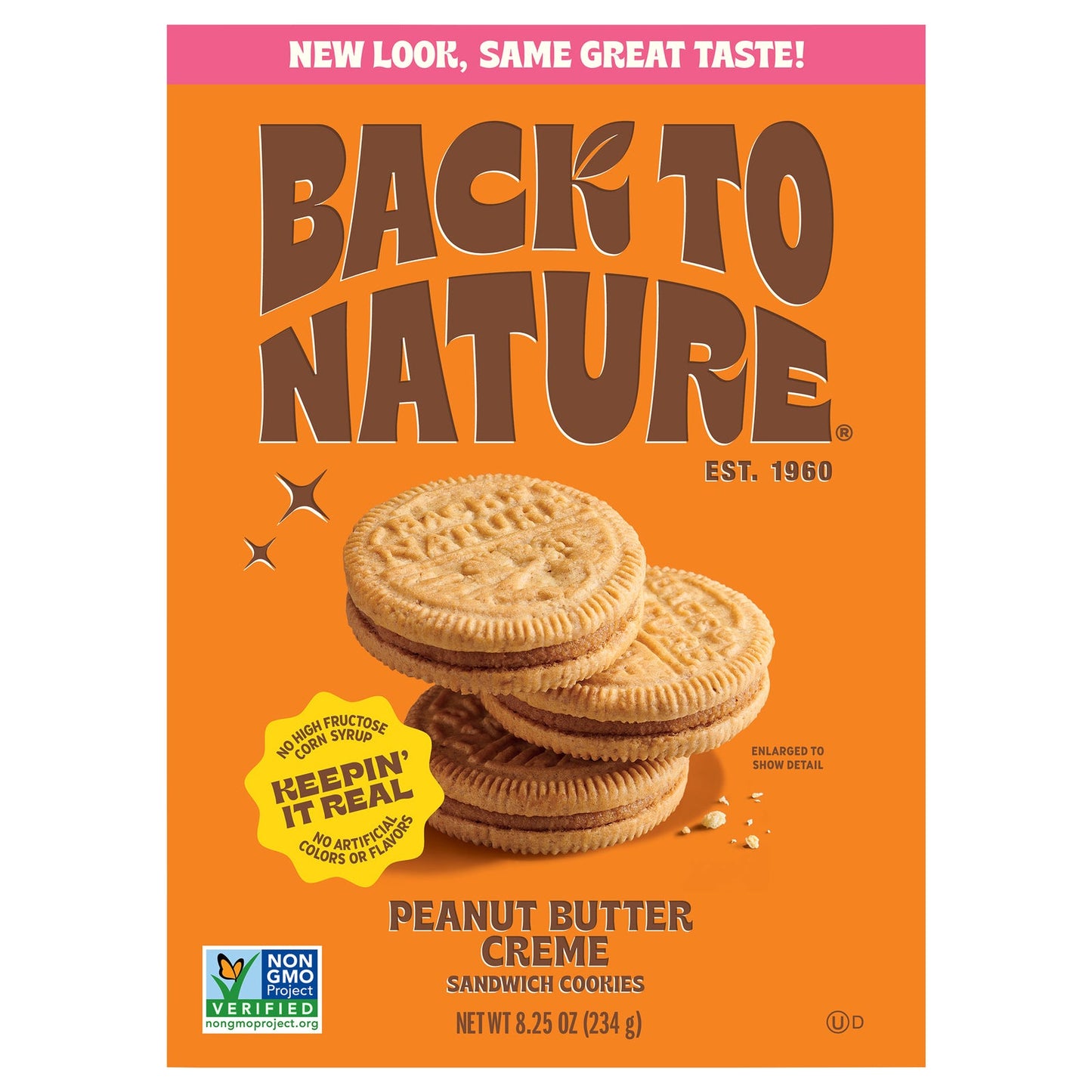 Back To Nature Peanut Butter Sandwich Cookies, Case of 6, 8.25 oz. Each