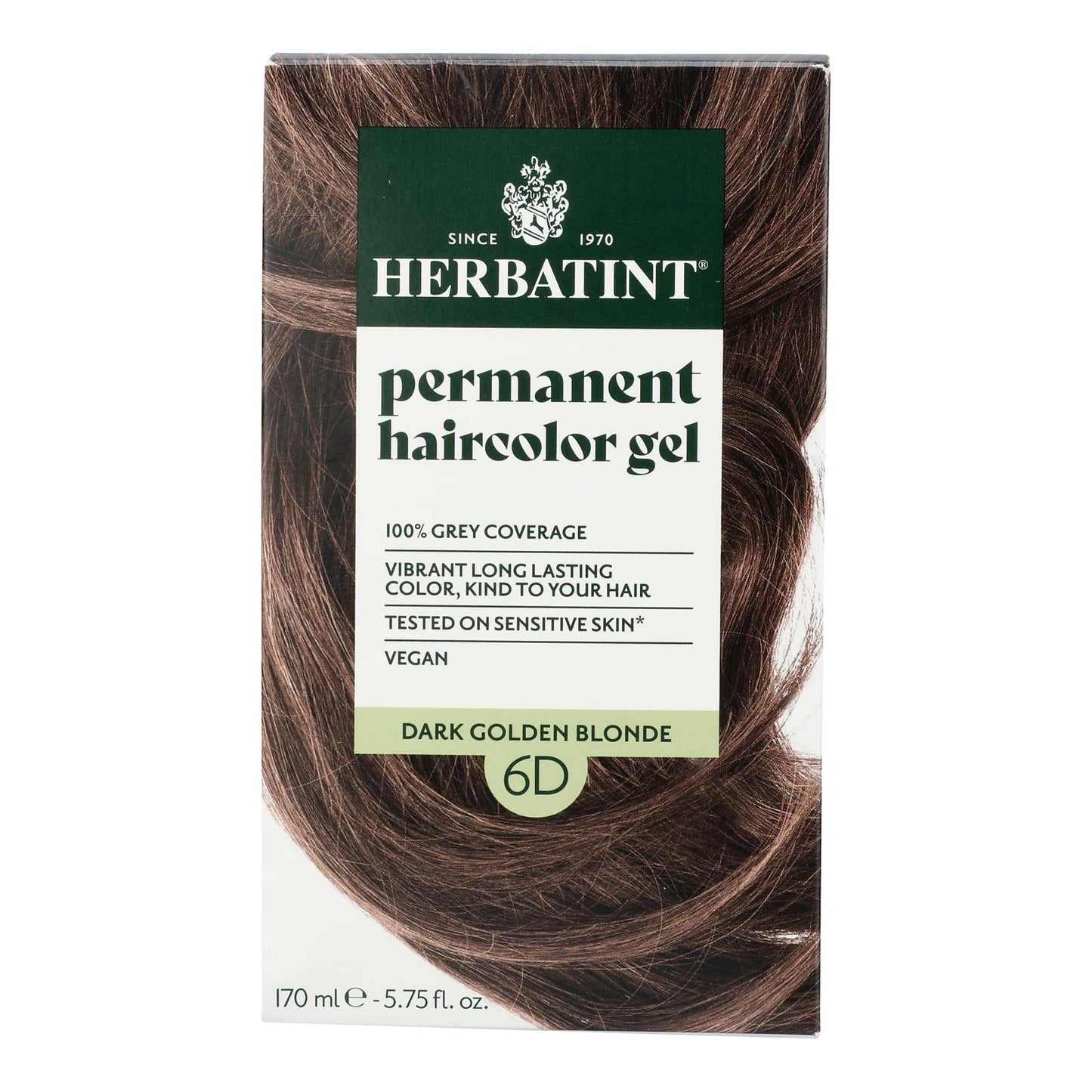 Herbatint 6D Dark Golden Blonde Hair Color - Natural Permanent Dye - 5.75 fl oz